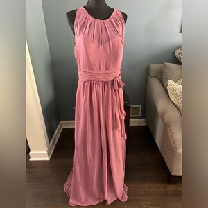 Mauve sleeveless formal chiffon gown